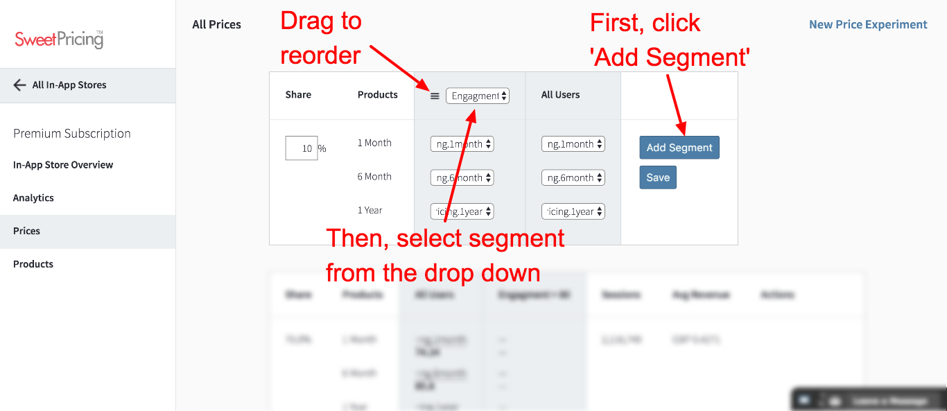 Click 'Add Segment' and select your segment from the drop down.